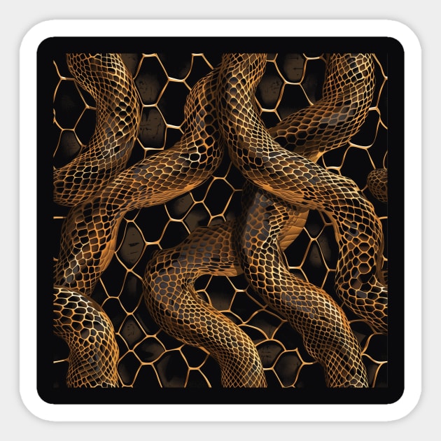 Black & Yellow Snake Skin Sticker by SnakeSkins